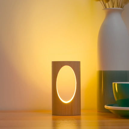 Solid Wood LED Reading Lamp – Sculptural Artistic Lighting