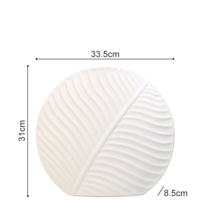 Embossed Leaf Ceramic Vase – Sculptural Botanical Wall Décor
