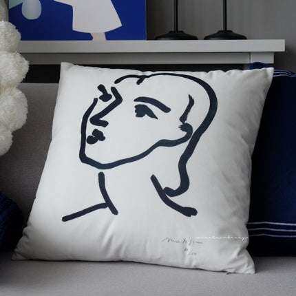 Minimalist Portrait Cushion Cover | Modern Decorative Pillowcase