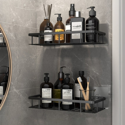 Aluminium Wall Shelf – Black & Silver Bathroom Storage | Ikeame