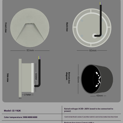 Circular Aluminium Waterproof LED Light – Motion Sensor or Switch | 3000K & 4000K
