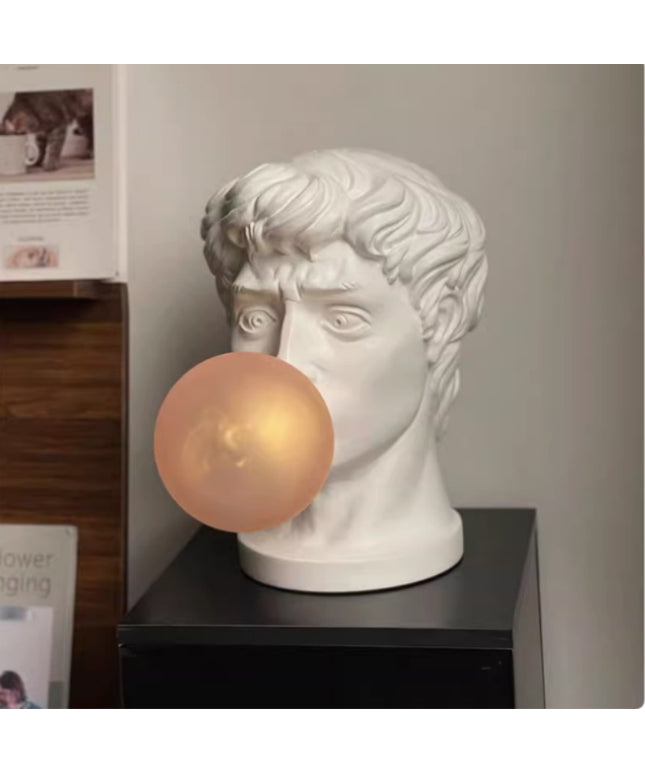 Luxury Sculpture Bust Bubble Gum Lamp – Plug-In or Rechargeable LED