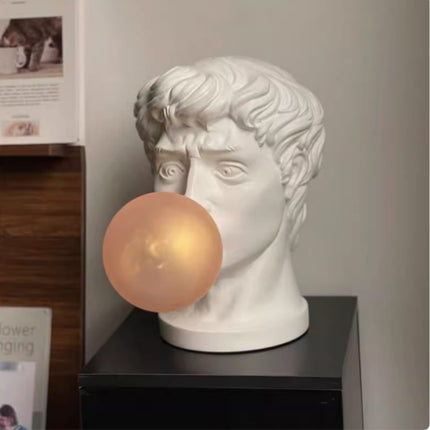 Luxury Sculpture Bust Bubble Gum Lamp – Plug-In or Rechargeable LED