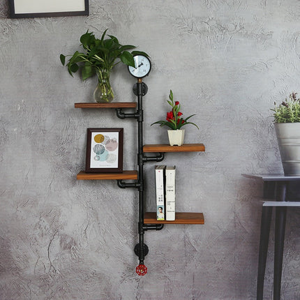 Industrial Iron Pipe Shelves Vintage Multi Layer Unit