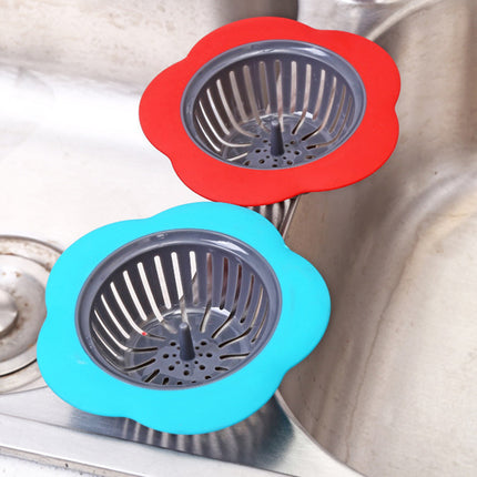 Flower Drain Cover 🌸 – Blue or Red, Decorative & Functional