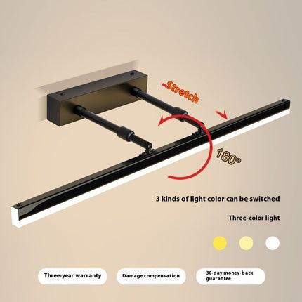 Hole-Free Bathroom Mirror Cabinet Light – Telescopic 40cm, 180' rotation