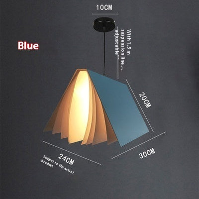 Book-Shaped Pendant Light – Creative Nordic Ceiling Lamp (Multiple Colours & Sizes)