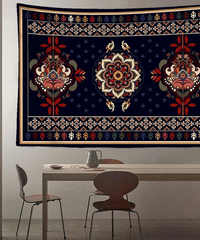 Boho Tapestry Wall Hanging | Retro Illustration Decor