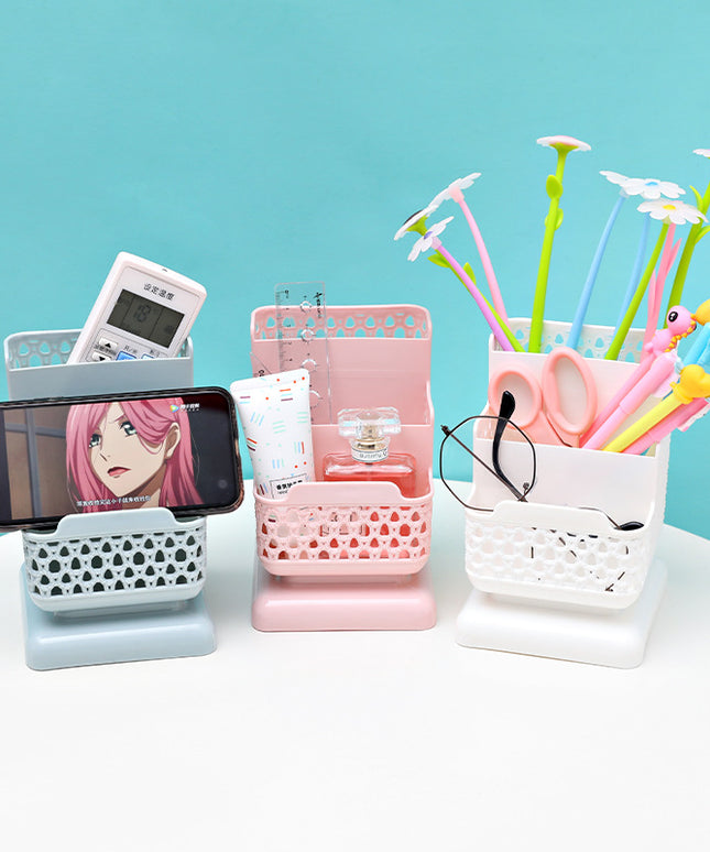 Rattan Style Pen Holder – Woven Desk Organiser