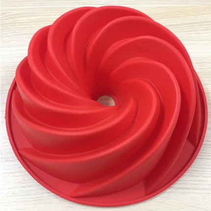 Silicone Spiral Cake Mould – Round Hollow Bakeware | Red, 24.5 × 9 cm