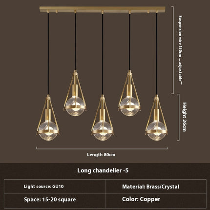 Copper Crystal Chandelier – Luxury Modern Minimalist Lighting | Ikeame