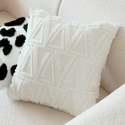 Retro rabbit fur light luxury checkerboard sofa cushion – Trendy & Practical for Daily Living