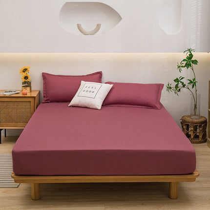 Fitted sheet one-piece solid color aloe cotton mattress non-slip – Trendy & Practical for Daily Living
