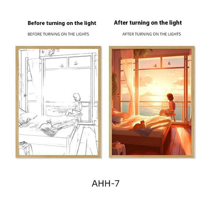 Decorative Painting Small Night Lamp Creative Photo Frame Table Decoration