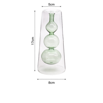 Double Glass Vase – Colour-Shift Transparent Statement Décor