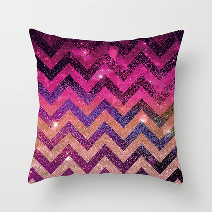 Geometric Cushion Covers Set | Colourful Peach Skin Pillows 45x45