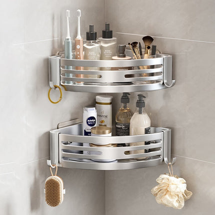Portable Bathroom Corner Shelf – Raised Aluminium Storage | Ikeame