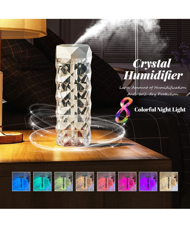 Crystal Rose Lamp Humidifier – LED Atmosphere Light & Cool Mist | 1000ml or 400ml