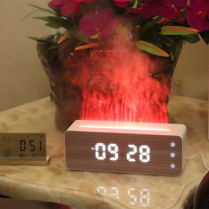 Flame Humidifier with Clock – Aromatherapy Bedroom Atmosphere Lamp | Ikeame