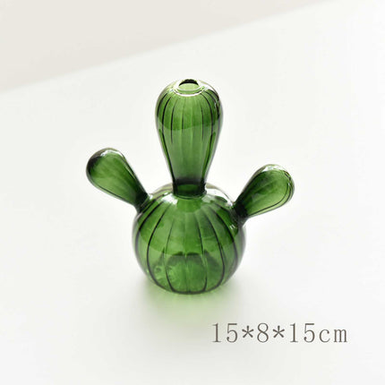 Glass Cactus Vase – Playful Décor in Elegant Blue & Green