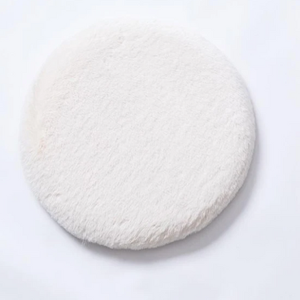 Faux Fur Memory Foam Seat Cushion | Round Plush Chair Pad