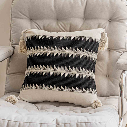 Monochrome Triangular Geometric Cushion Cover – Modern Home Décor