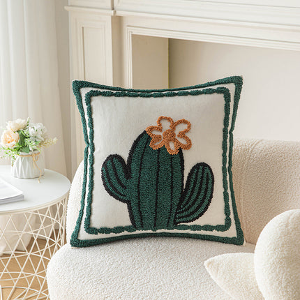 Orange Tufted Small Flower Cushion Cover | Bright & Cosy