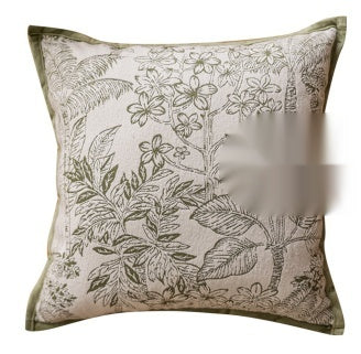 Warm Green Vintage Distressed Pattern Cushion – Cosy Décor