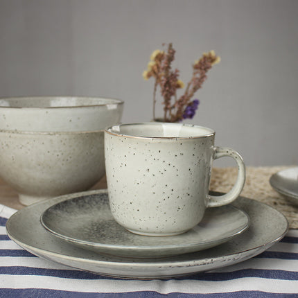 Retro Ceramic Tableware Set | Kiln Glaze Plates & Bowls