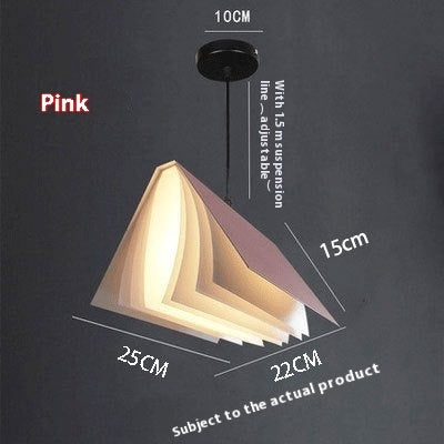 Book-Shaped Pendant Light – Creative Nordic Ceiling Lamp (Multiple Colours & Sizes)