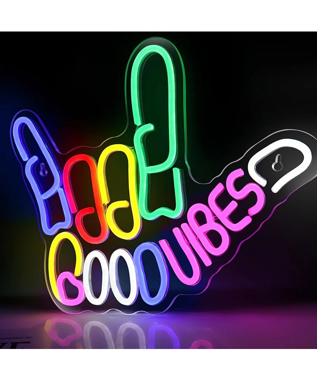 Good Vibes Neon Light | LED Hand Sign Wall Décor