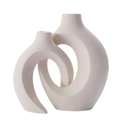 Interlocking Loop Ceramic Vase | Modern Sculptural Home Décor