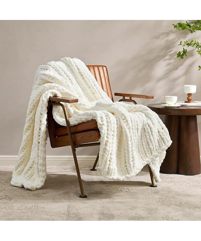 Chunky Knit Blanket | Chenille Luxury Throw
