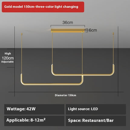 Minimalist LED Strip Chandelier – Modern Linear Pendant Light
