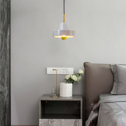 Luxury Marble Pendant Light – White Marble & Copper | Ikeame