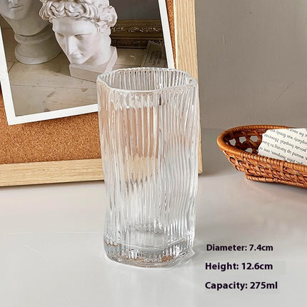 Irregular Glass Tumbler | Modern Twist Drinking Glass 275ml