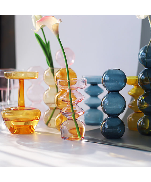 🫧 Bubble Glass Vase – Colourful Transparent Art Bottles