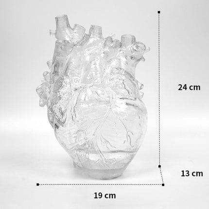 Realistic Heart Vase | Transparent Resin Anatomical Décor