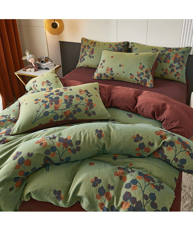 Autumn Leaves Cotton Bedding | Luxury Floral Duvet Cover