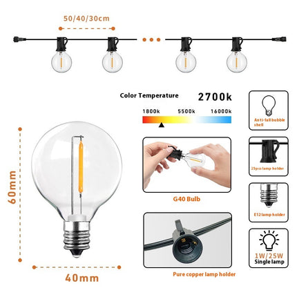 Solar Retro Outdoor String Lights – Garden & Camping Decor | Ikeame