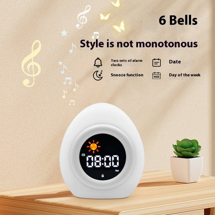 Silicone Alarm Clock with LED Light & Music – Rechargeable 9-Colour Mood Lamp