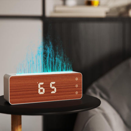Flame Humidifier with Clock – Aromatherapy Bedroom Atmosphere Lamp | Ikeame