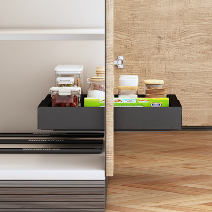 Telescopic Pull-Out Storage Shelf – Kitchen & Bathroom Organiser | Ikeame