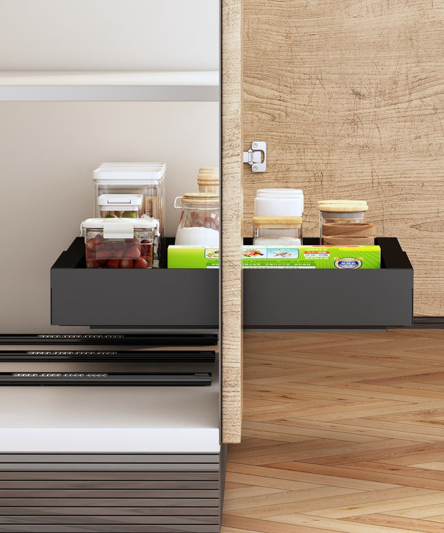Telescopic Pull-Out Storage Shelf – Kitchen & Bathroom Organiser | Ikeame