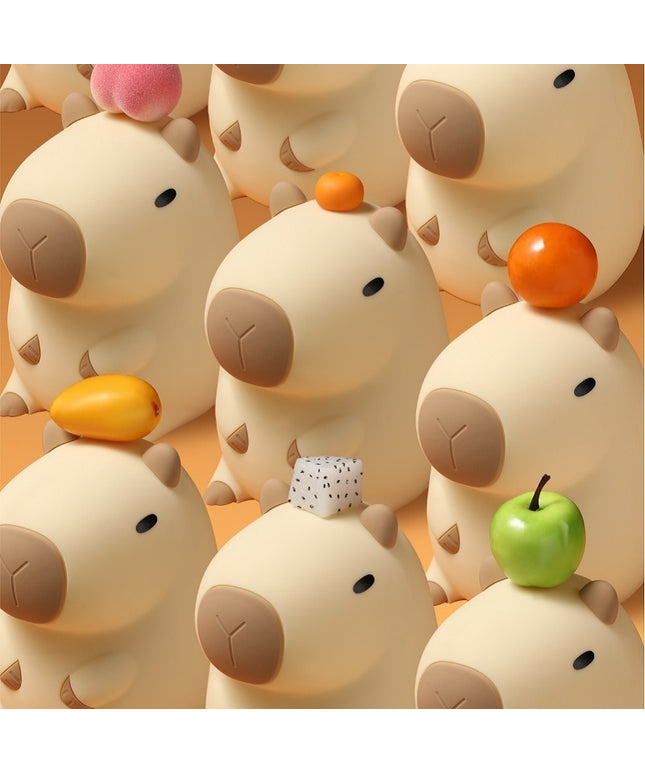 Capybara Night Light – Soft Silicone Rechargeable Lamp | Ikeame