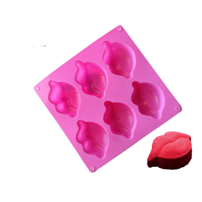 Lips Silicone Mould – 6-Compartment Tray for Cake, Chocolate, Jelly, Ice & More | Ikeame