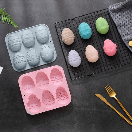 Easter Eggs Silicone Mould 🐣 – 6-Piece, Pink or Blue