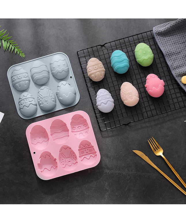 Easter Eggs Silicone Mould 🐣 – 6-Piece, Pink or Blue