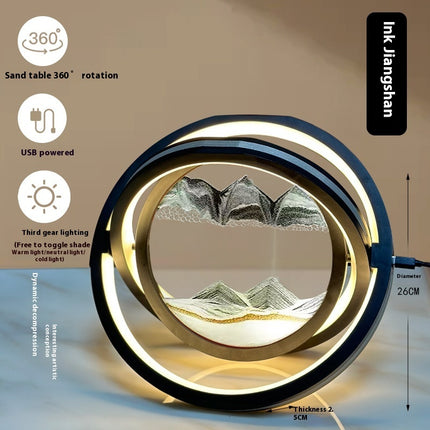 Quicksand Hourglass LED Lamp – Rotating Sand Art Night Light (USB Powered)