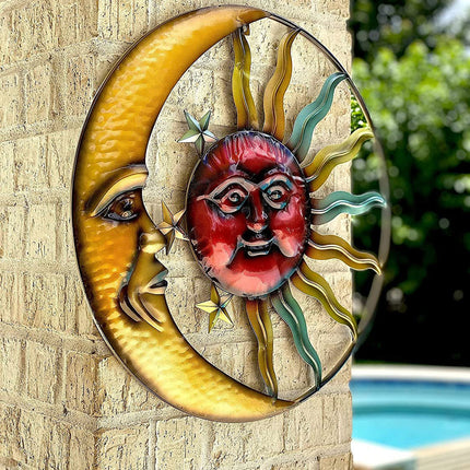 Sun & Moon Wall Art – Modern Acrylic Hanging Ornament 40cm | Ikeame